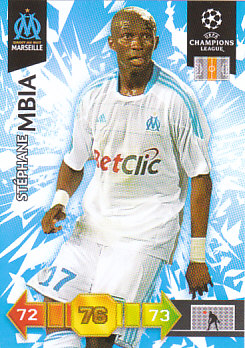 Stephane Mbia Olympique Marseille 2010/11 Panini Adrenalyn XL CL #180